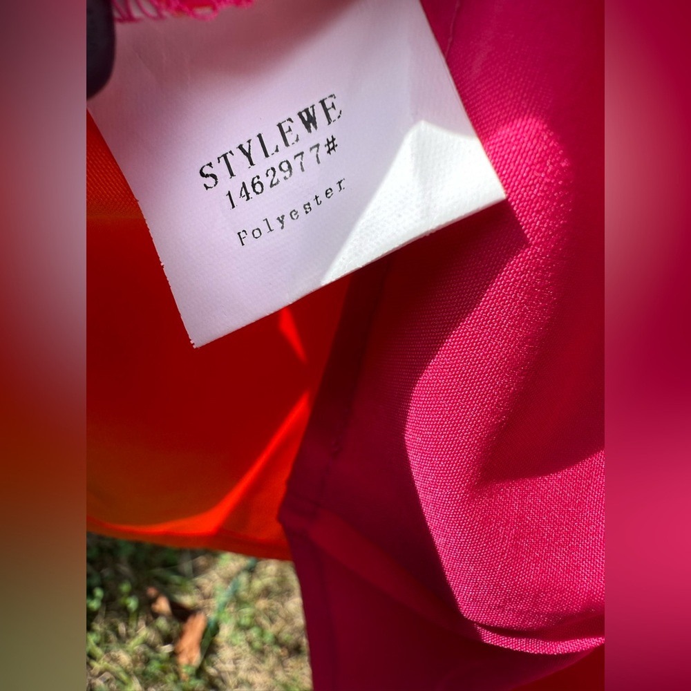 NWOT STYLEWE Women’s Medium Dress Shirt - Pink and Orange - Picture 4 of 5